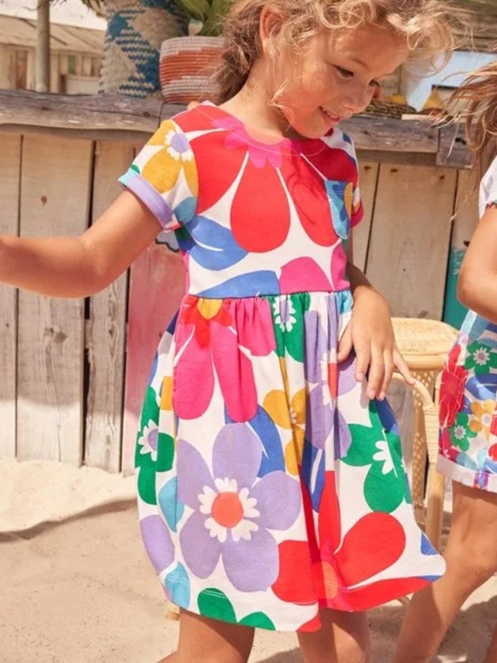 NWT❤️Mini Boden Girls Cotton Floral Print Short Sleeve Dress sz11/12Y